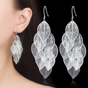 Jewelry - NEW 925 Sterling Silver Leaf Drop Earrings Jewelry - NEW 925 Sterling Silver Leaf Drop Earrings